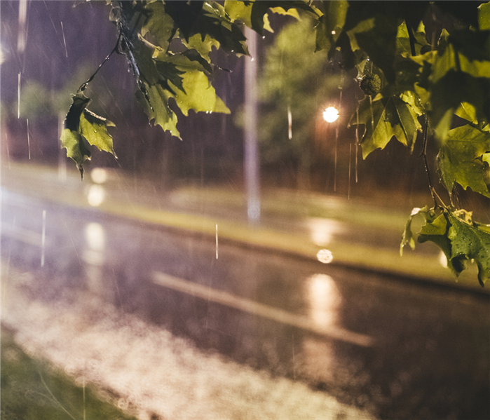rainstorm on street